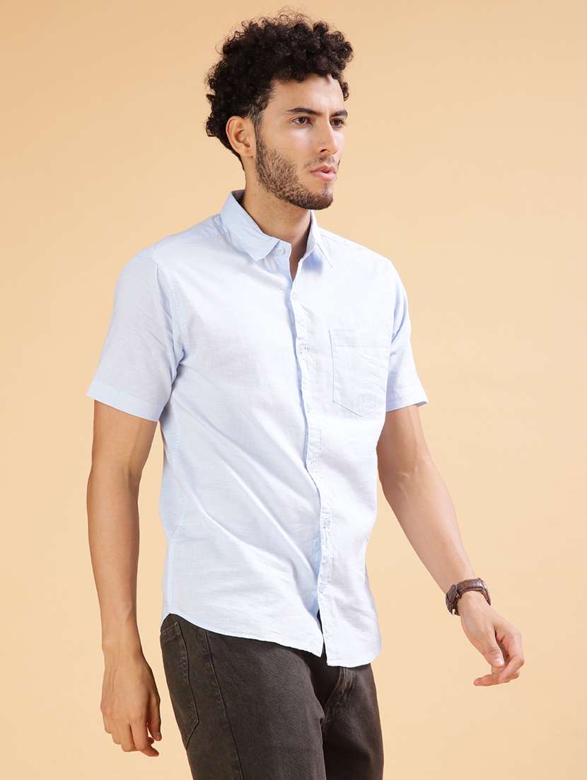 blue cotton casual shirt - 21906887 - Standard Image - 2
