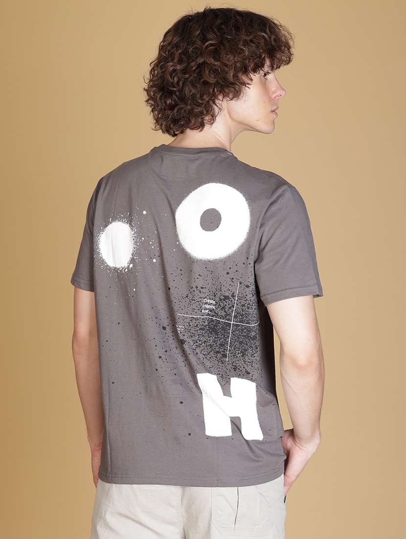 men front & back print round neck regular fit t-shirt - 21906898 - Standard Image - 2