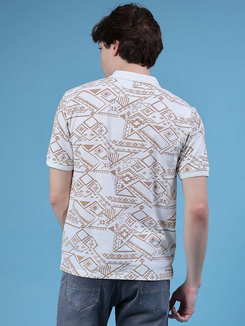 men printed short sleeve regular fit polo t-shirt - 21906910 -  Standard Image - 2