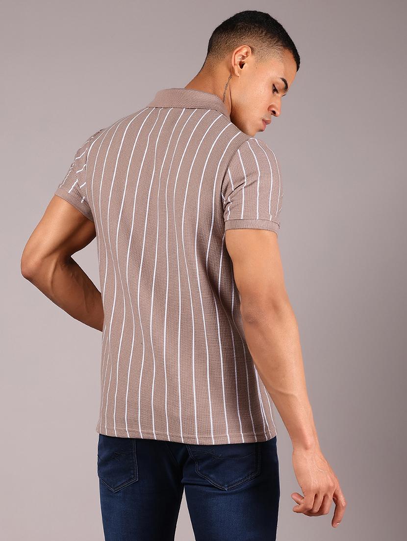 men striped short sleeve regular fit polo t-shirt - 21906914 - Standard Image - 2