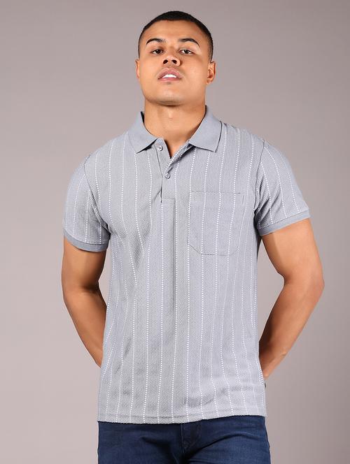 men striped short sleeve regular fit polo t-shirt - 21906933 - Standard Image - 0