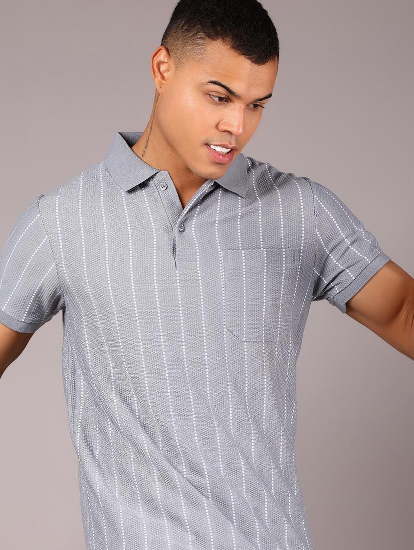 men striped short sleeve regular fit polo t-shirt - 21906933 - Standard Image - 2