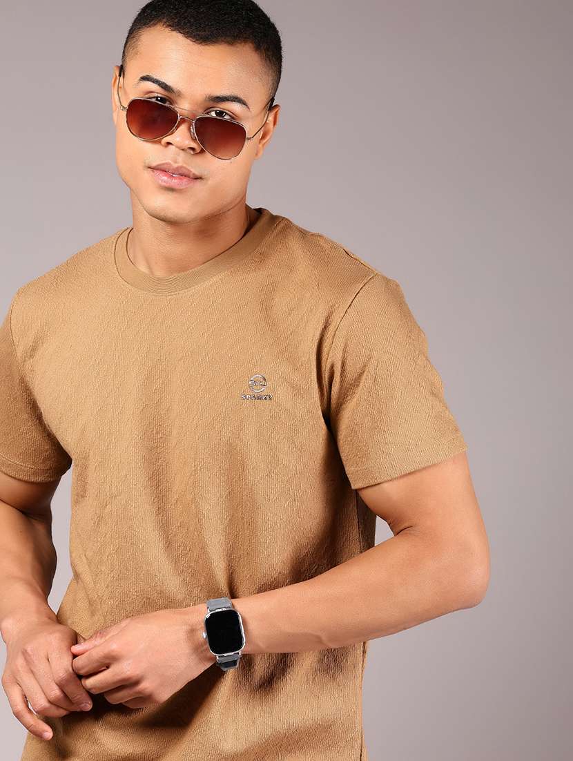 men solid short sleeve regular fit t-shirt