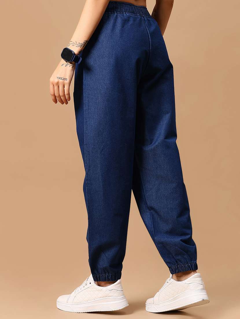 Women Blue Solid Relaxed Fit Jogger - 21907112 -  Standard Image - 2