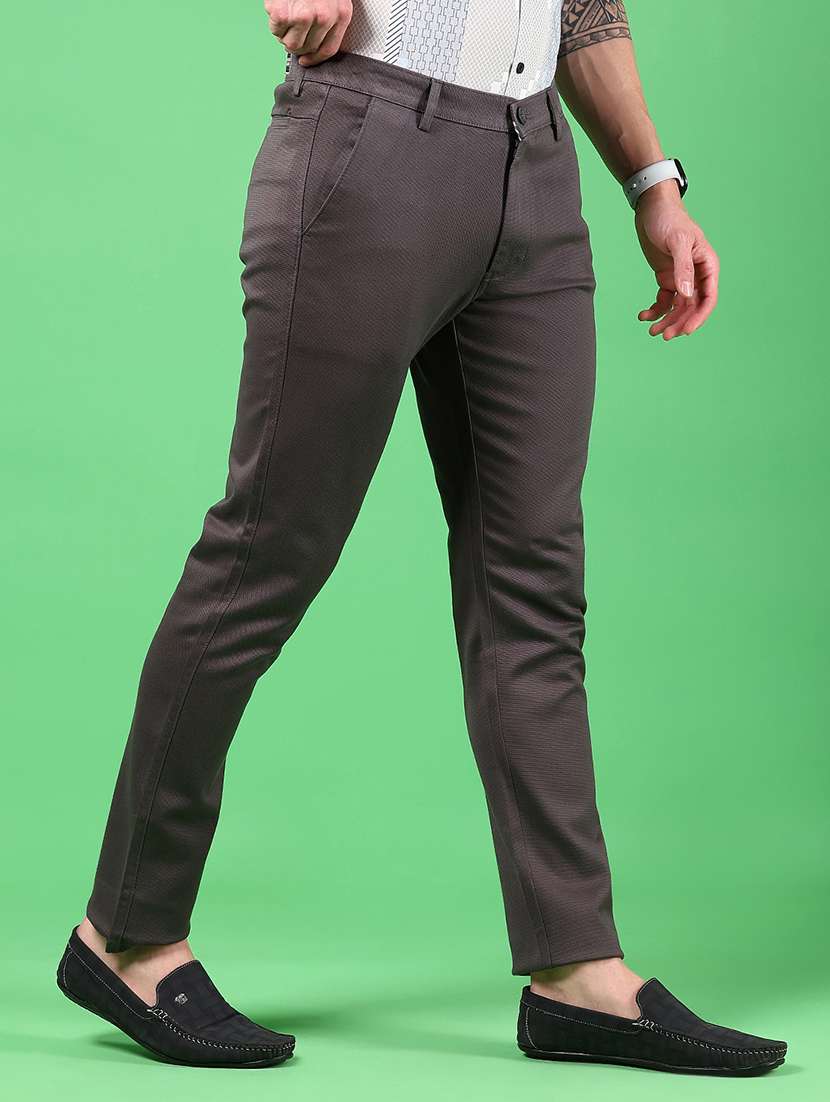 men solid md rise flat front casual chinos  - 21907443 -  Standard Image - 2