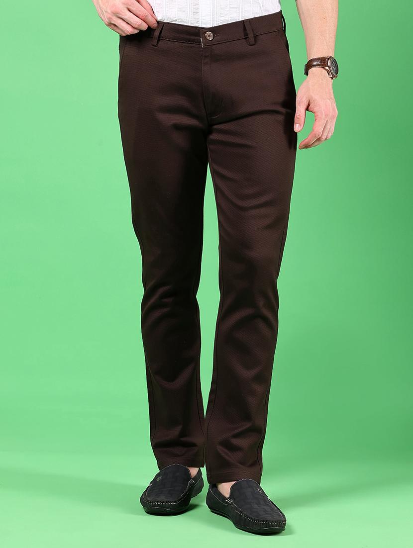 men solid md rise flat front casual chinos  - 21907465 -  Zoom Image - 0