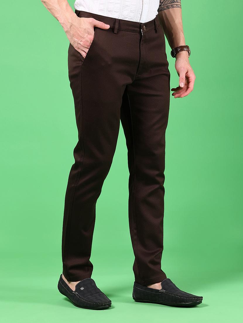 men solid md rise flat front casual chinos - 21907465 - Standard Image - 2