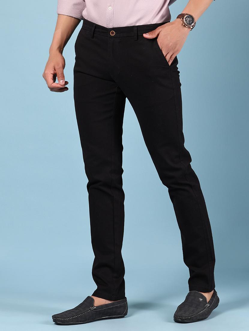 men solid md rise flat front casual chinos - 21907549 - Standard Image - 2