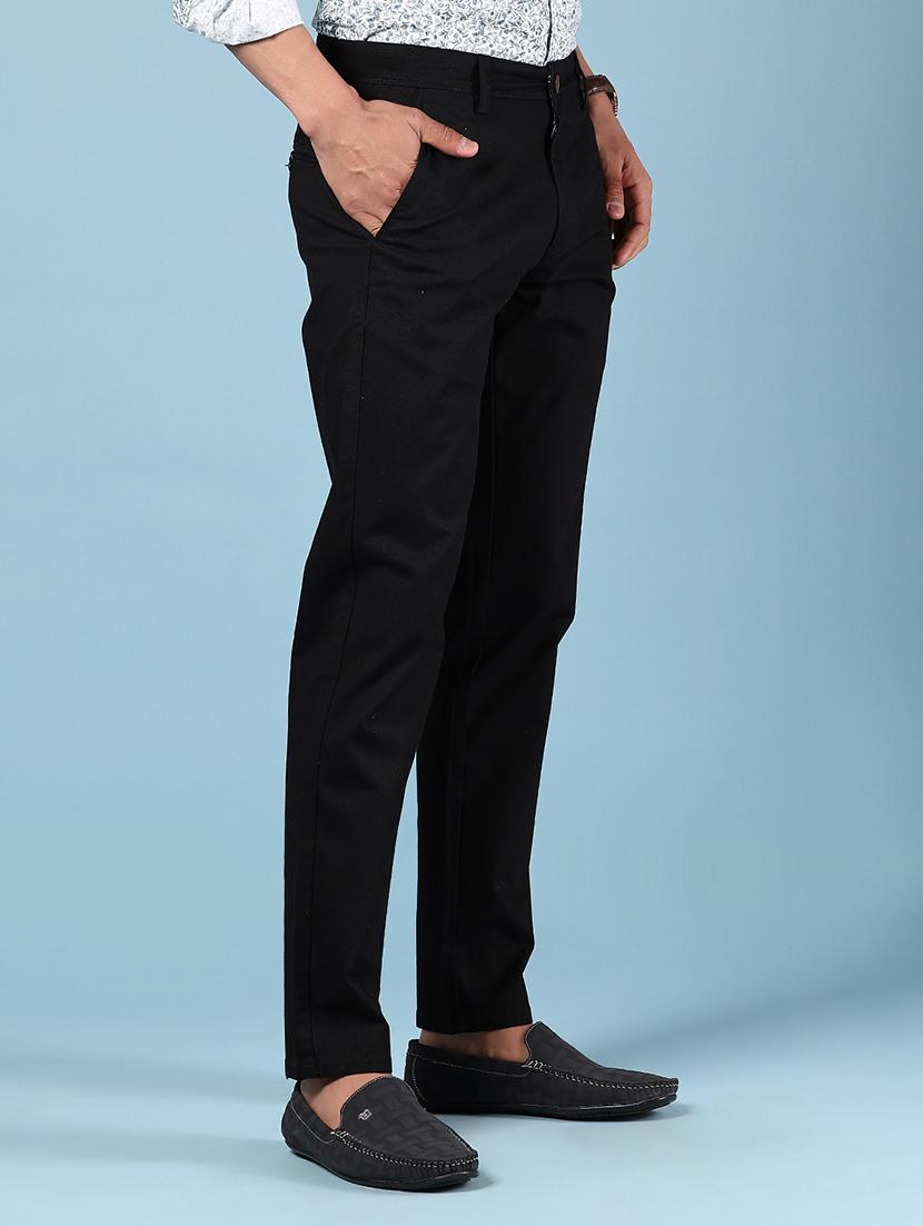 men solid md rise flat front casual chinos - 21907594 - Standard Image - 2
