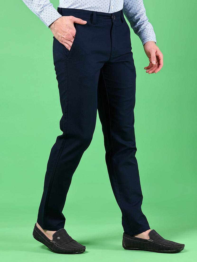 men solid md rise flat front casual chinos - 21907595 - Standard Image - 2