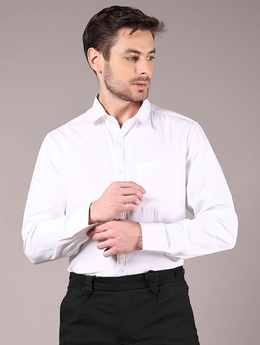 men solid long sleeve formal shirt