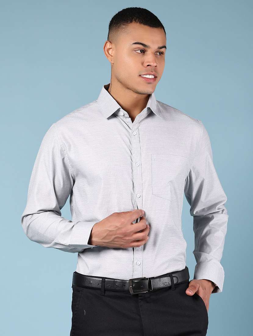 men solid long sleeve formal shirt