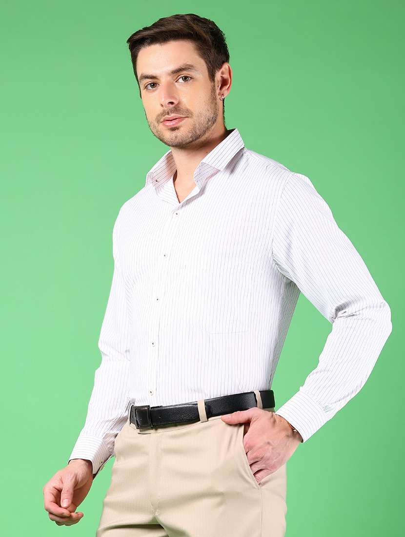 men striped long sleeve regular fit formal shirt - 21907647 - Standard Image - 2