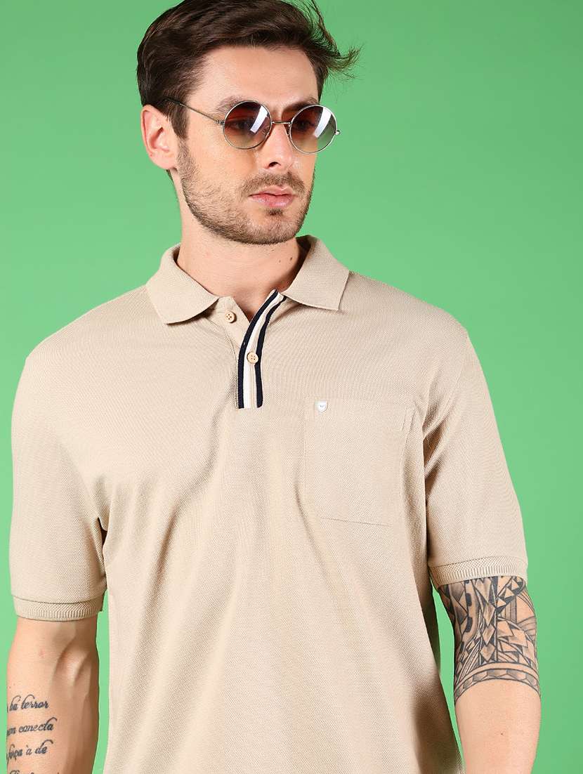 men solid short sleeve polo t-shirt - 21907691 -  Standard Image - 2