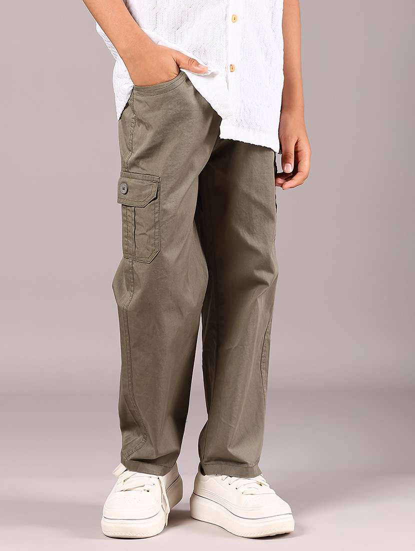 boys solid mid rie relaxed fit cargo - 21907692 -  Standard Image - 2