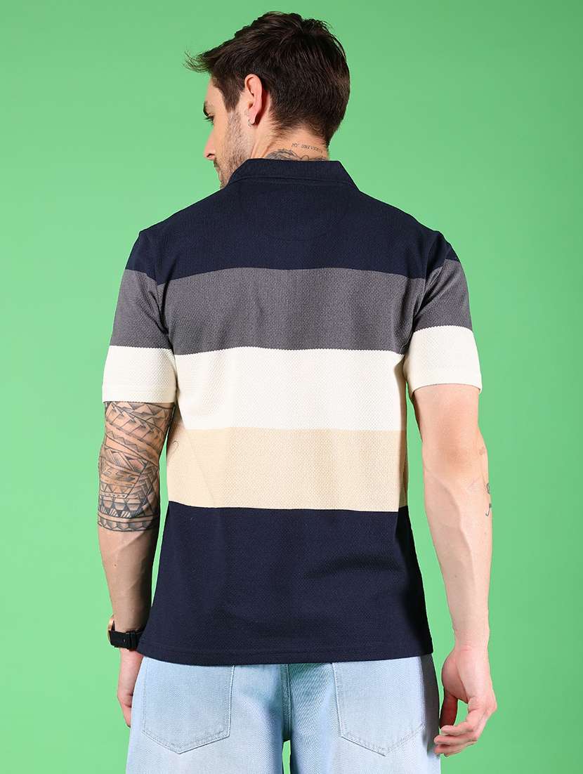 men color block short sleeve regular fit polo t-shirt - 21907701 -  Standard Image - 2