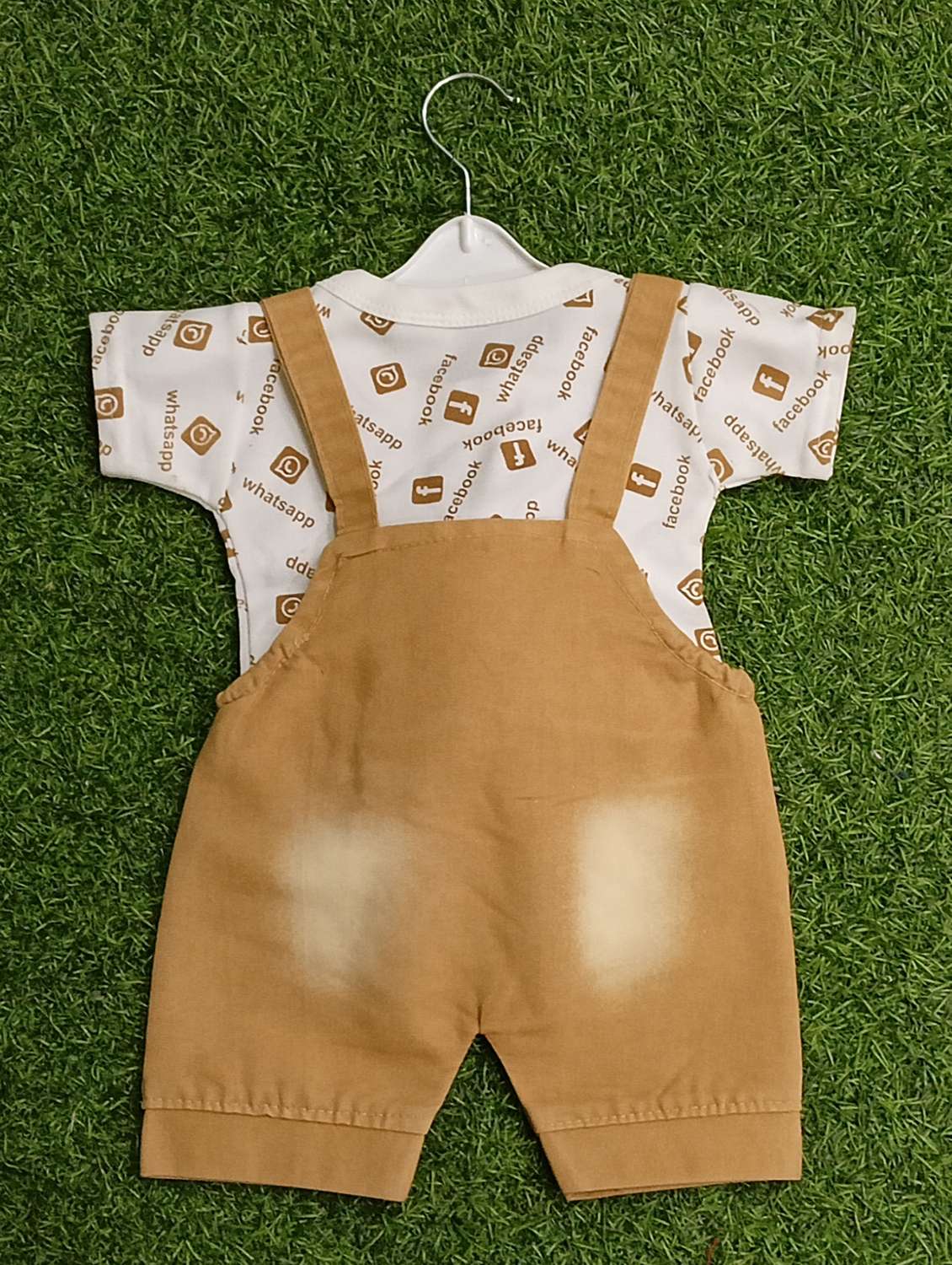 boys printed round neck t-shirt & duangaree set - 21907739 -  Standard Image - 2