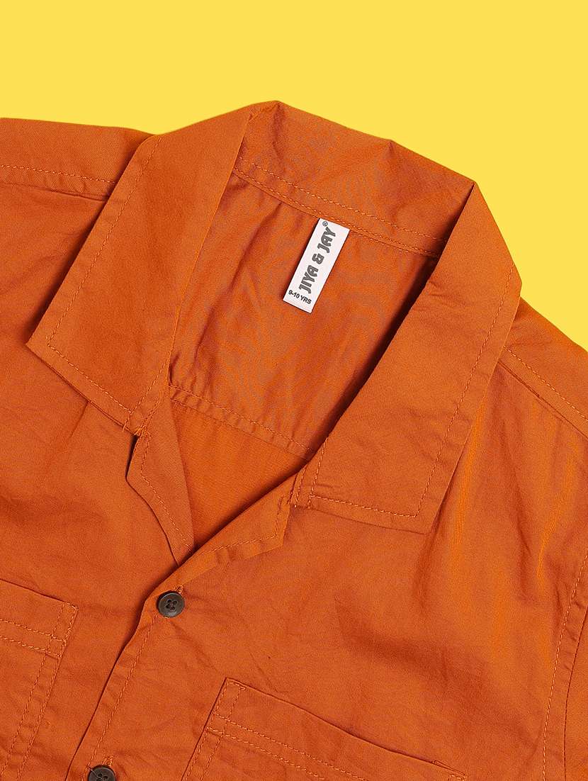 boys solid collared short sleeve shirt - 21907776 -  Standard Image - 2