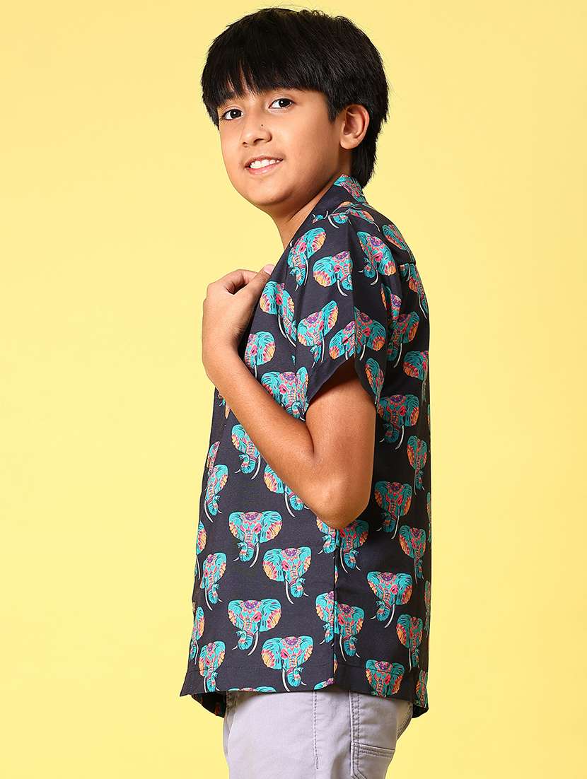 boys printed short sleeve loose fit shirt - 21907777 -  Standard Image - 2