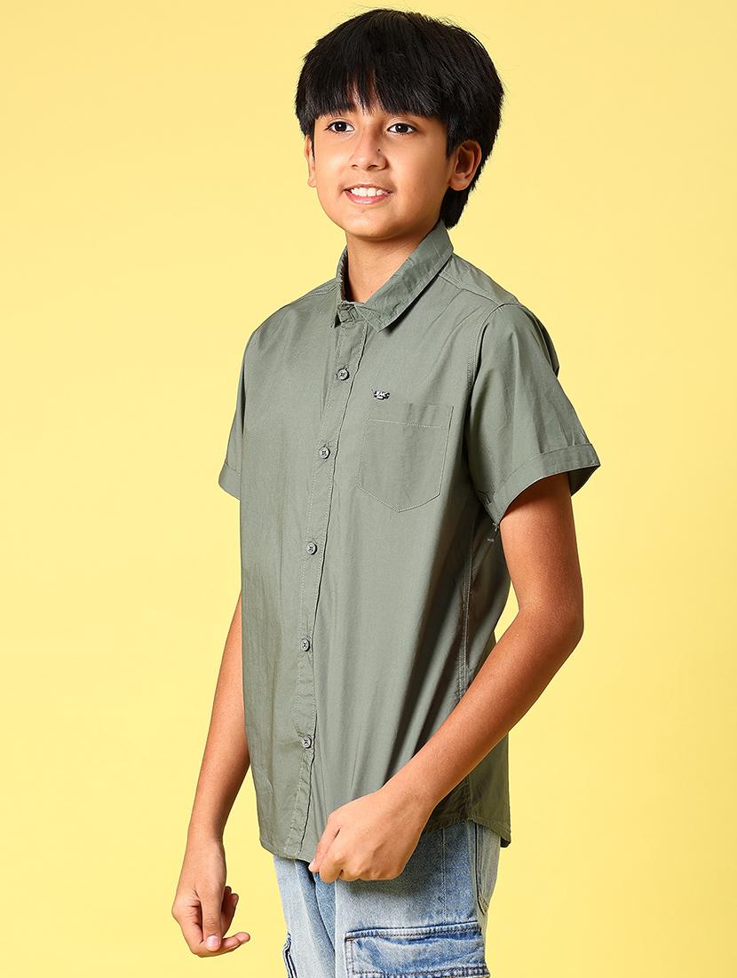 boys solid short sleeve casual shirt - 21907779 - Standard Image - 2
