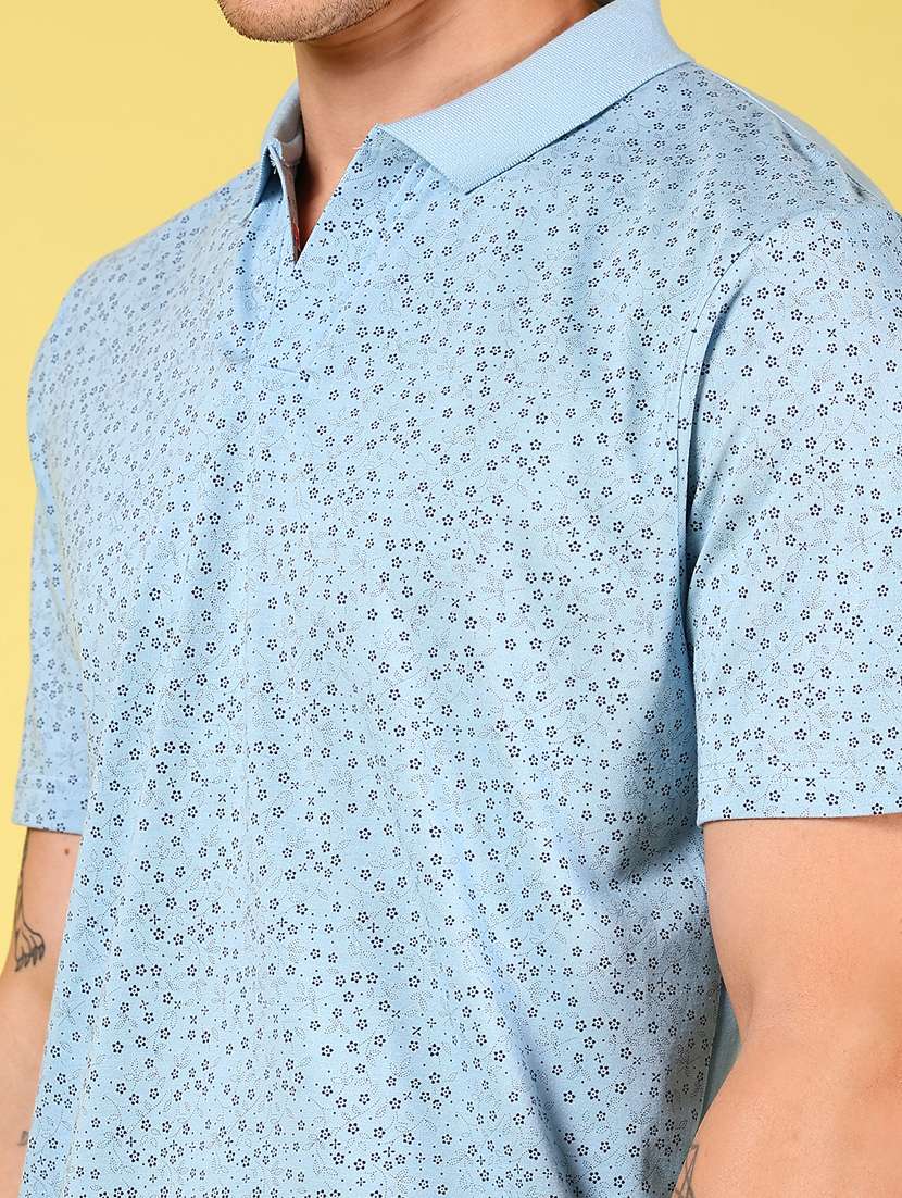 men printed short sleeve polo t-shirt - 21908032 -  Standard Image - 2