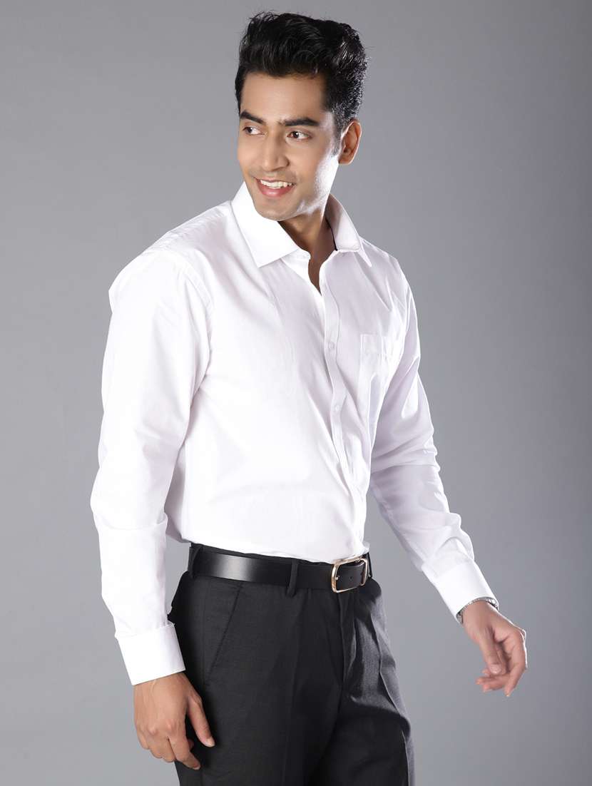men solid long sleeve regular fit formal shirt - 21908043 - Standard Image - 2