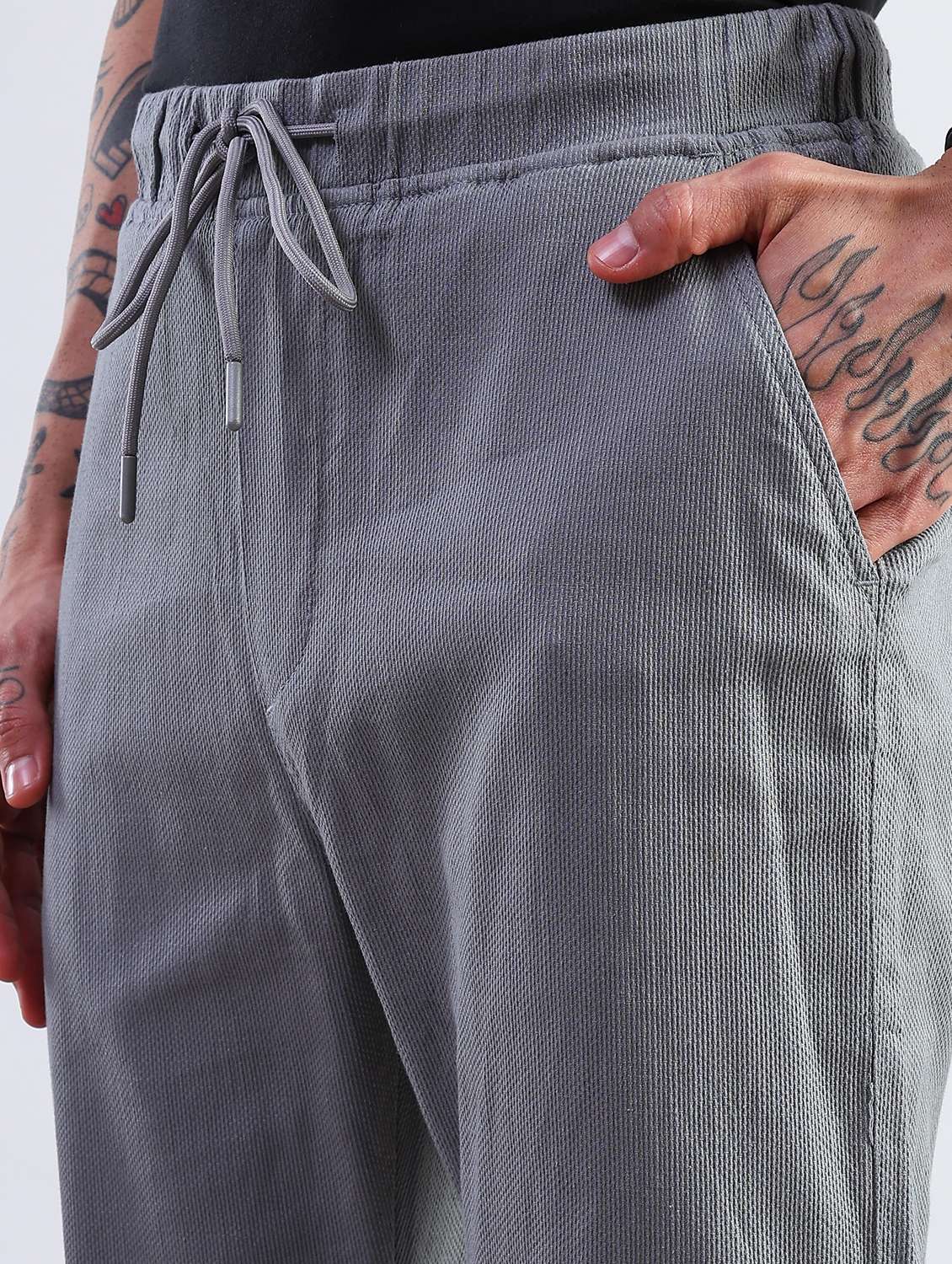 men self design mid rise flat front casual trouser - 21908051 -  Standard Image - 2