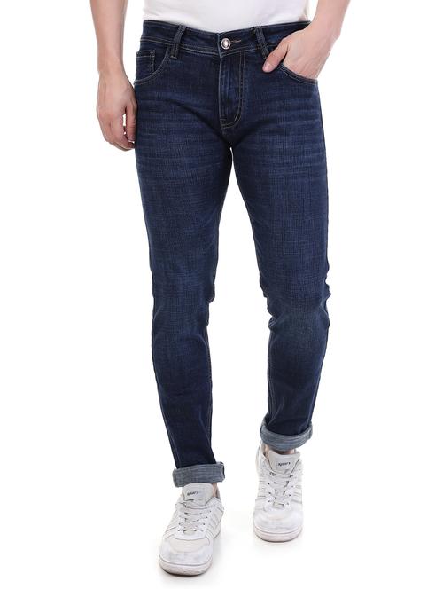 men blue mid rise slim fit denim jean - 21908111 - Standard Image - 0