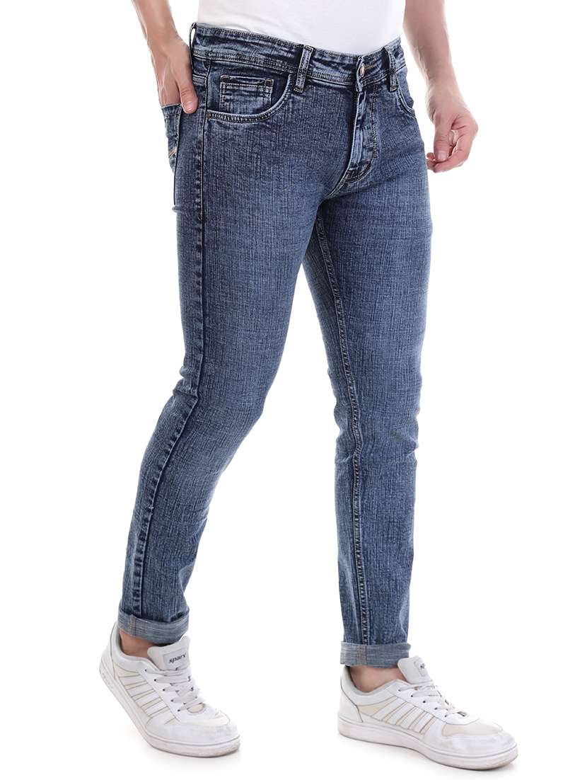 men blue mid rise slim fit denim jean - 21908112 - Standard Image - 2