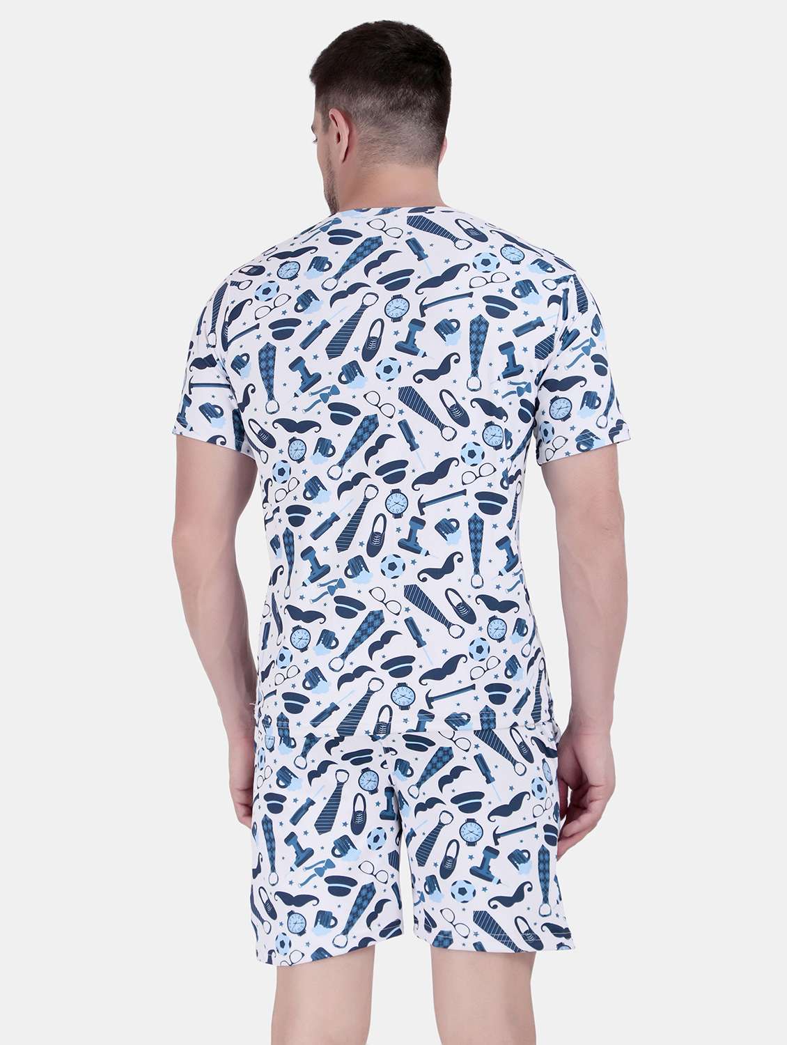 men printed short sleeve co-ord set - 21908168 -  Standard Image - 2