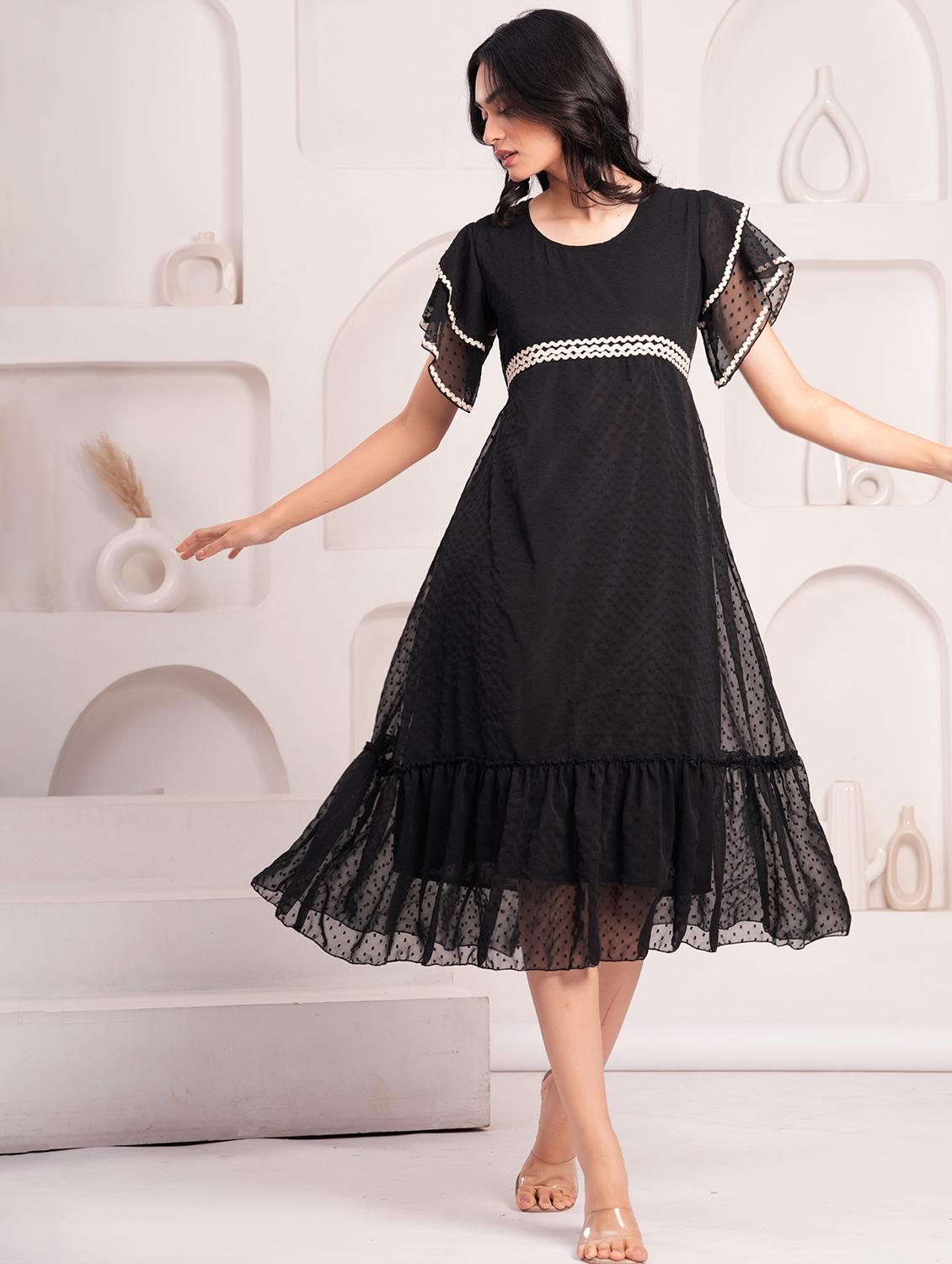 women swiss dot short sleeve tiered dress - 21908267 -  Zoom Image - 0