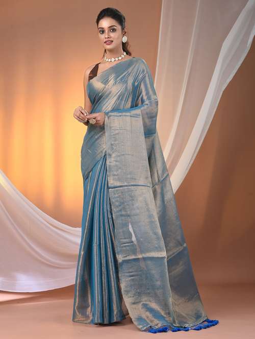 women solid casual wear saree with blouse - 21908329 - Standard Image - 0