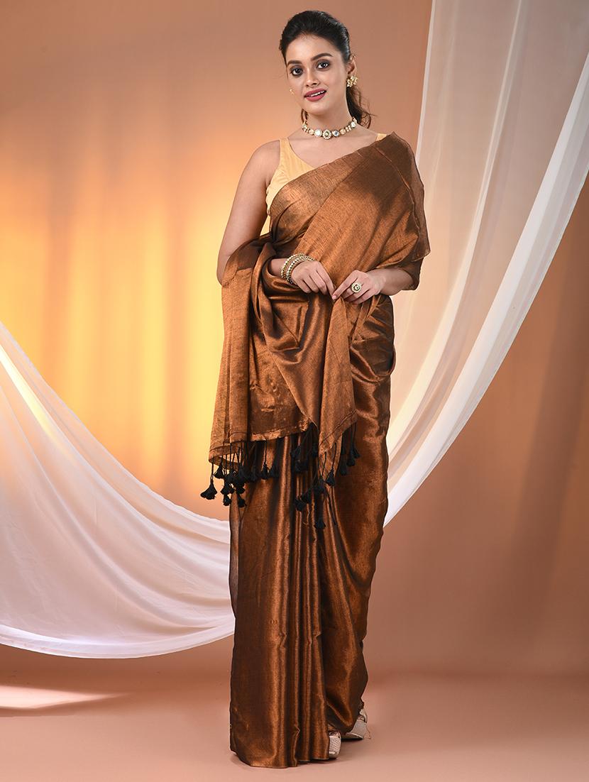 women solid casual wear saree with blouse - 21908331 - Standard Image - 2