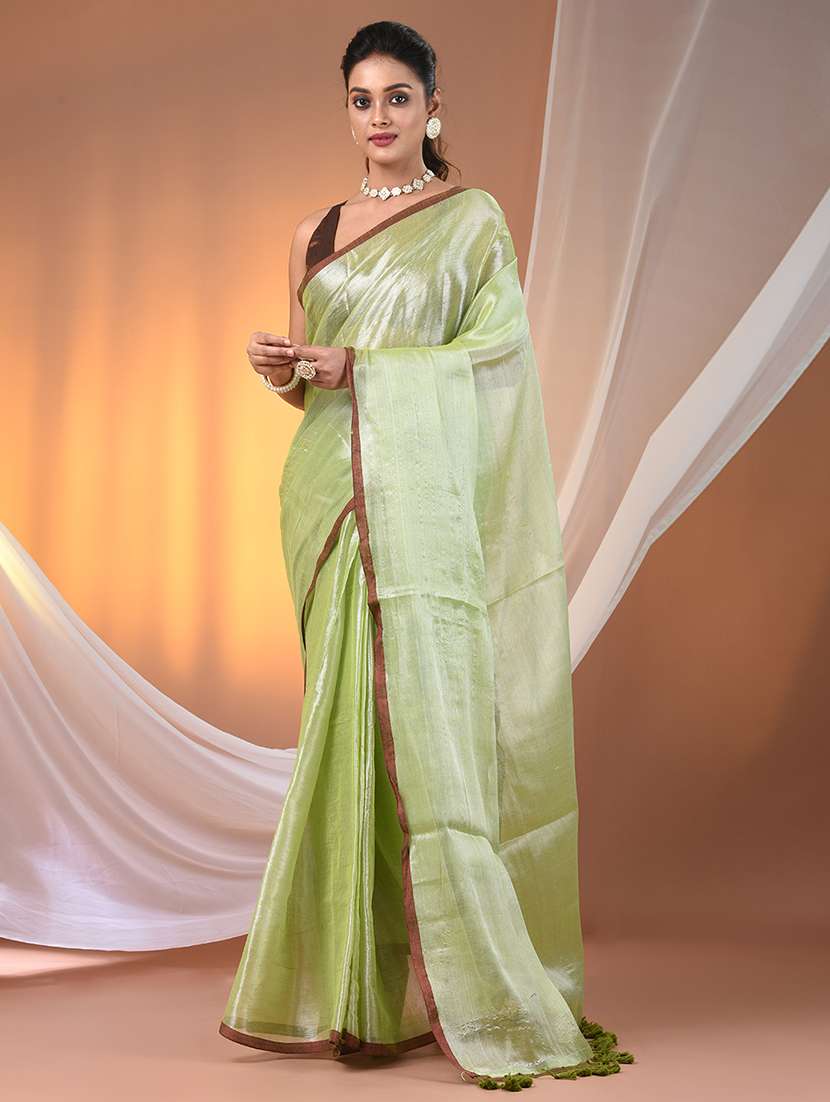 women solid casual wear saree with blouse