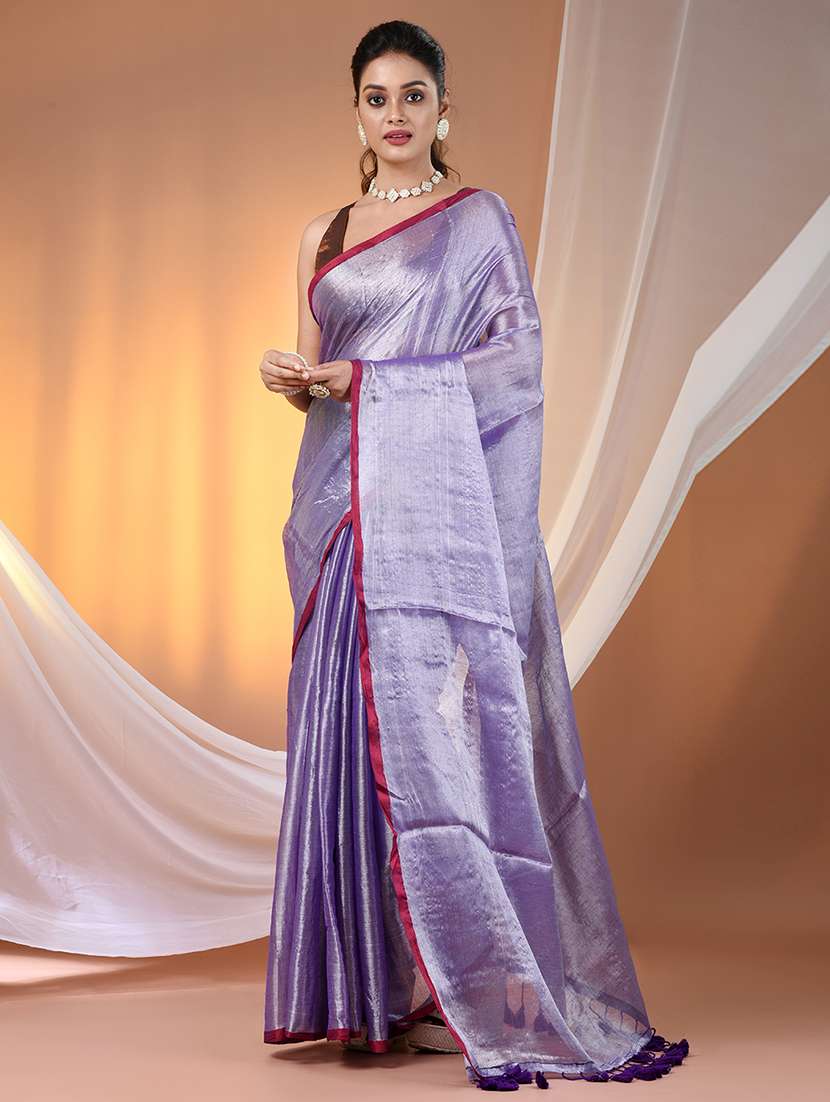 women solid casual wear saree with blouse