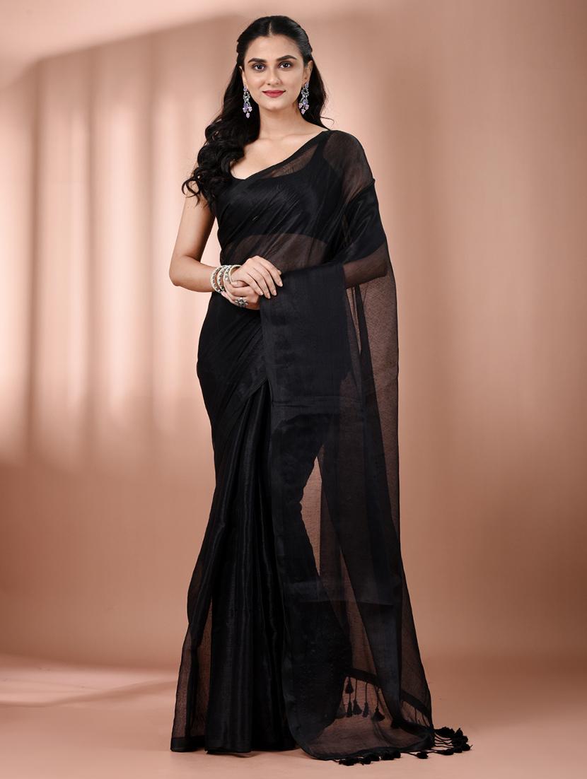 women solid casual wear saree with blouse - 21908343 - Zoom Image - 0
