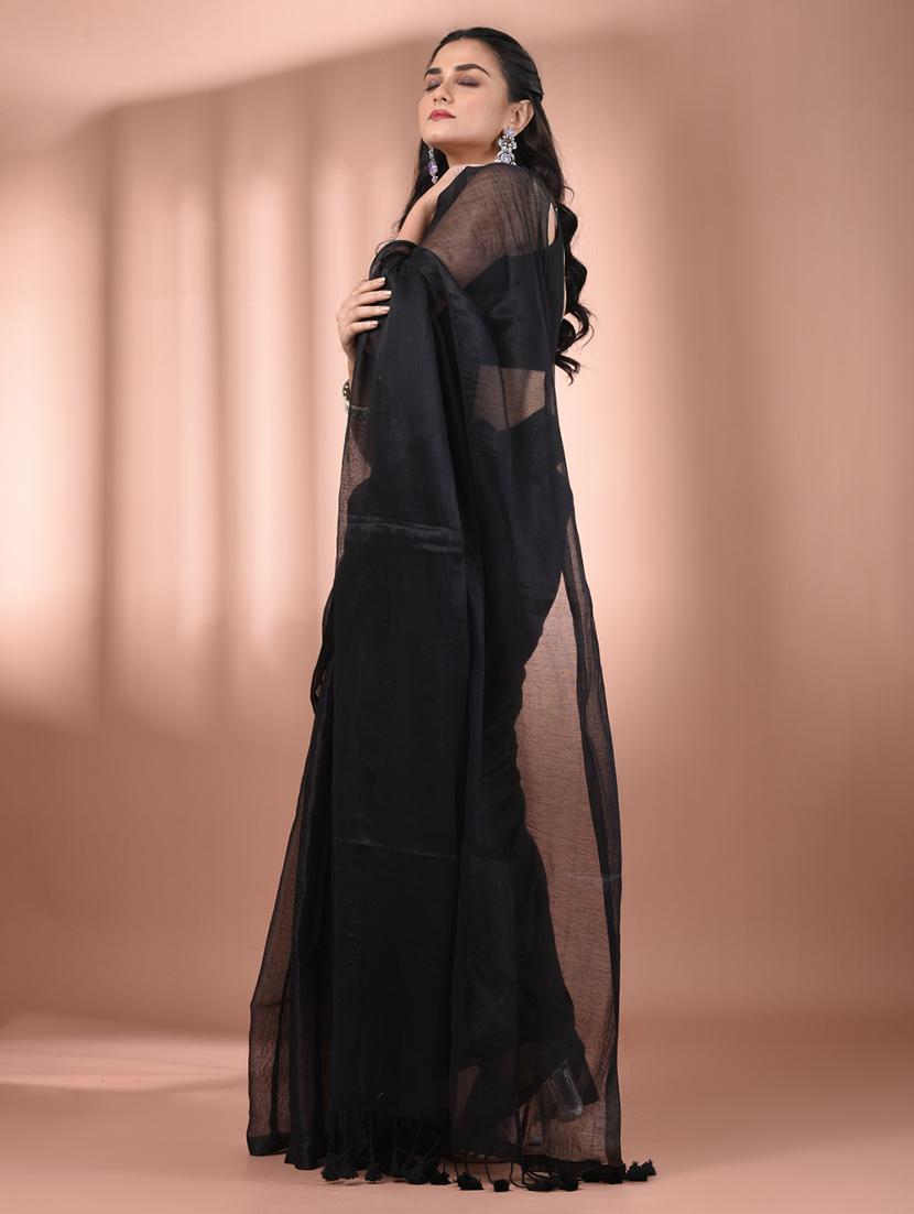 women solid casual wear saree with blouse - 21908343 - Standard Image - 2