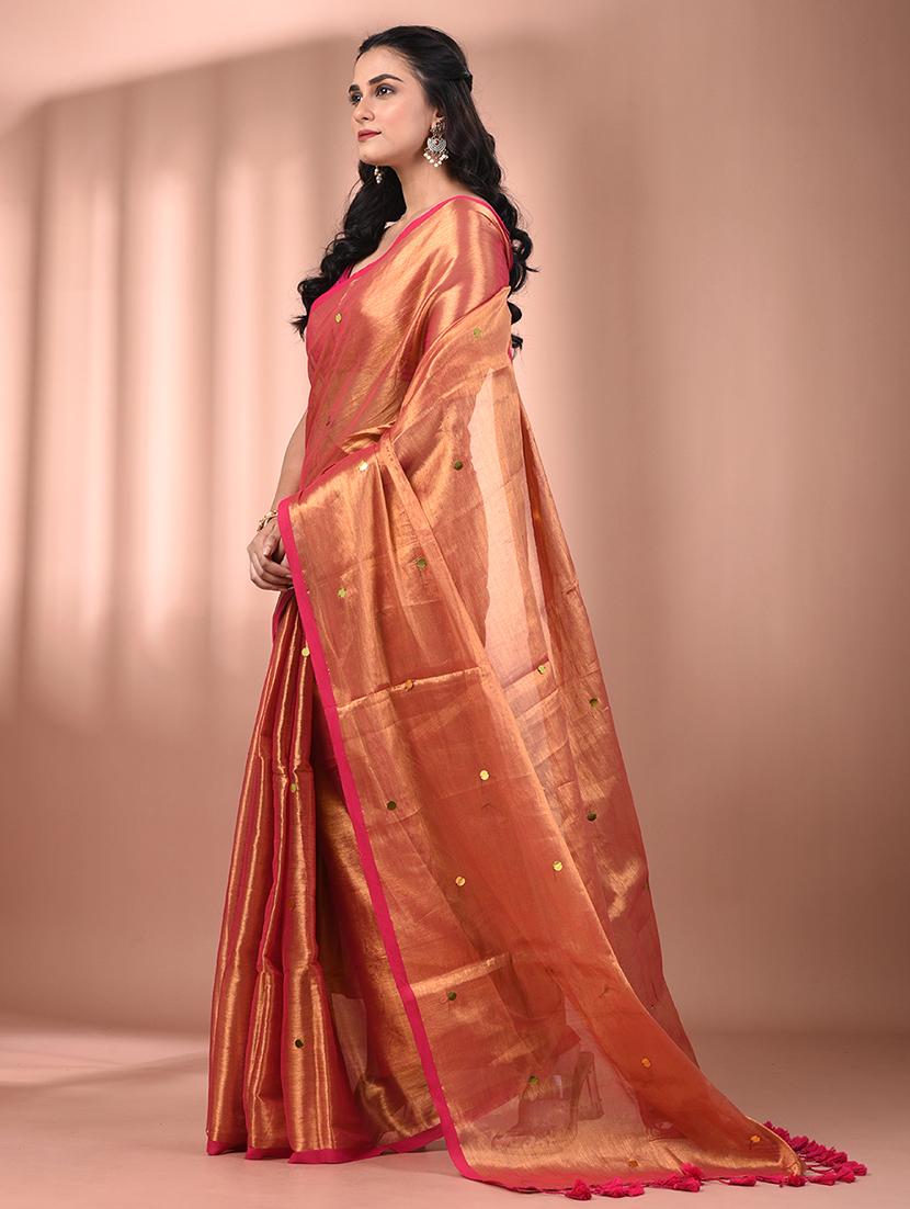 women solid with work embellished saree with blouse - 21908348 - Standard Image - 2