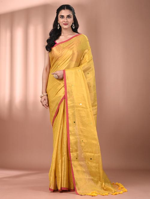 women solid with work embellished saree with blouse - 21908351 - Standard Image - 0
