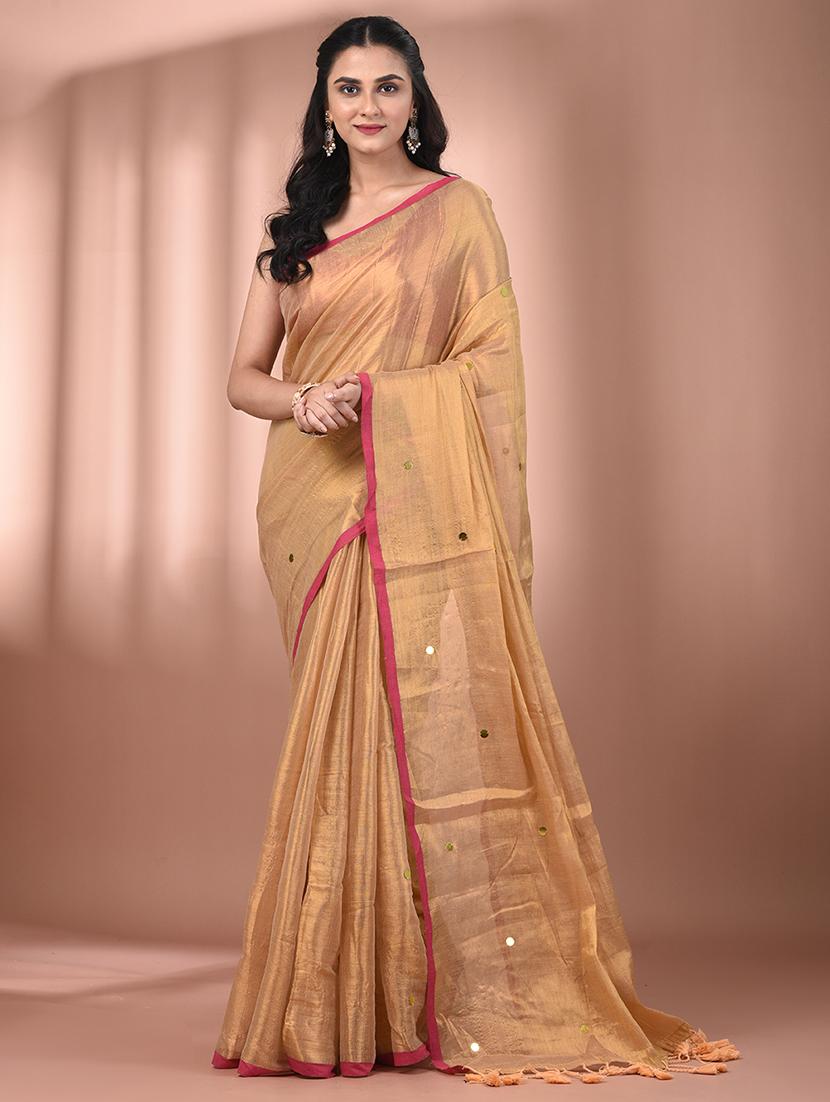 women solid with work embellished saree with blouse - 21908353 - Zoom Image - 0