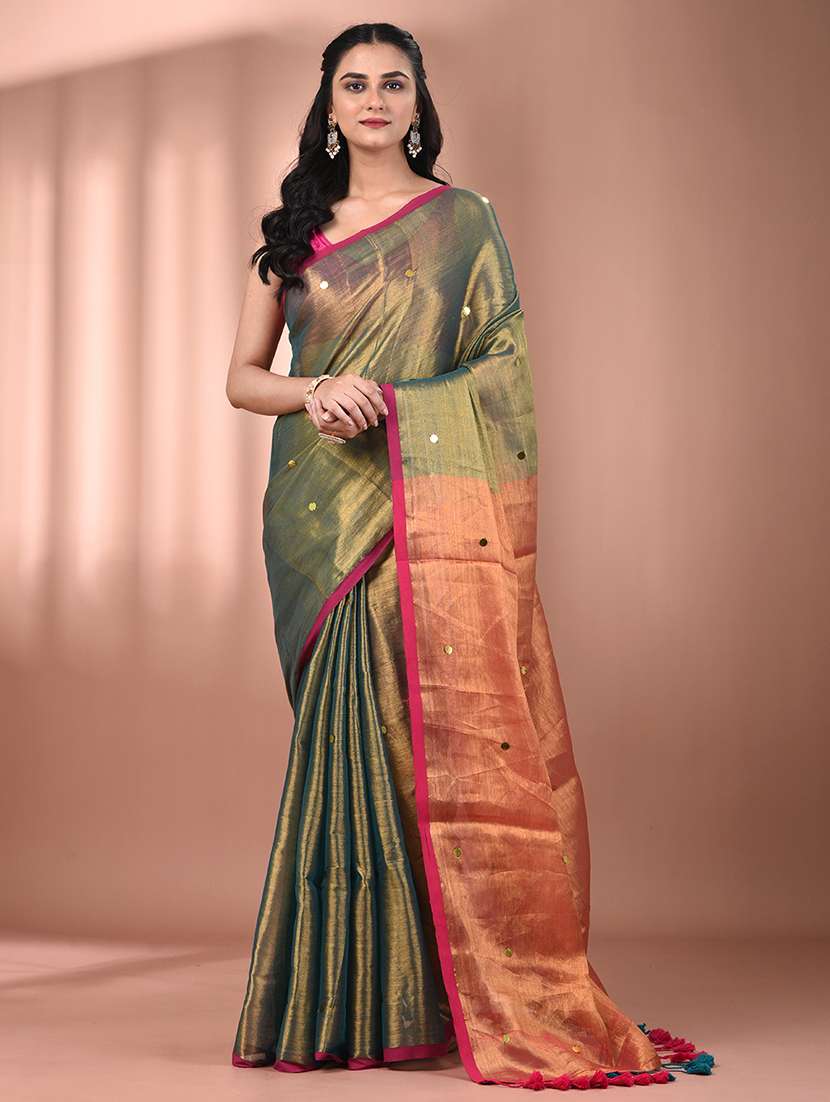 women solid with work embellished saree  with blouse
