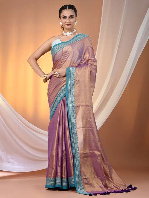 women solid with bordered saree with blouse - 21908395 - Standard Image - 0
