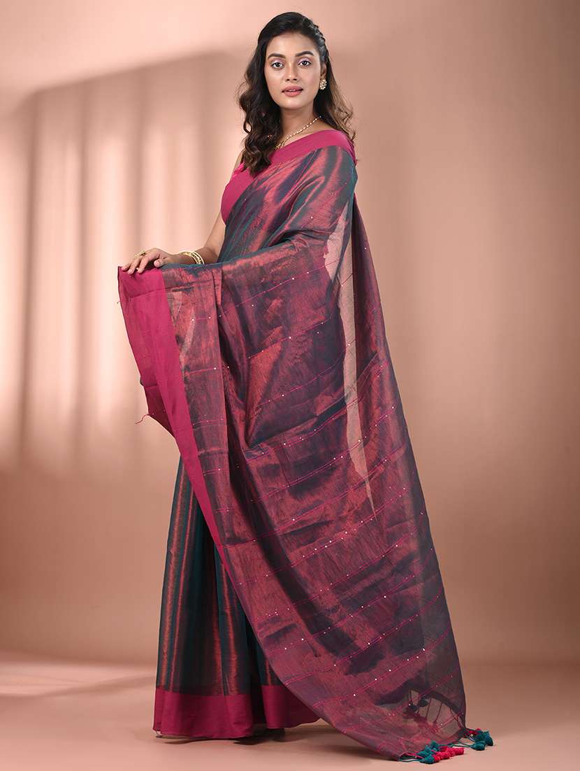 women solid with work embellished saree  with blouse - 21908402 -  Standard Image - 2