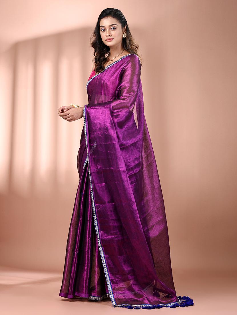 women solid casual wear saree with blouse - 21908409 - Standard Image - 2