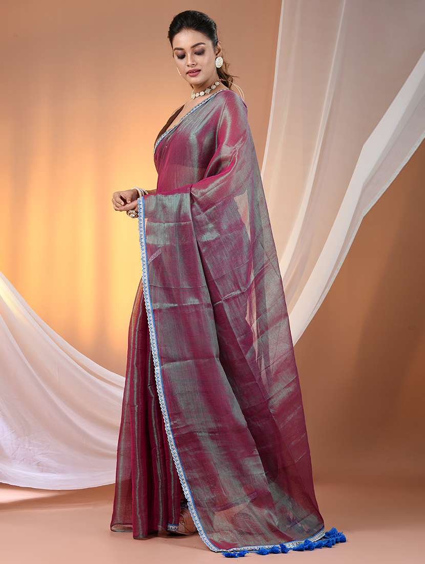 women solid casual wear saree with blouse - 21908416 - Standard Image - 2