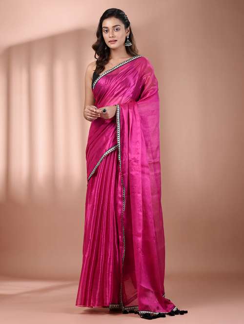 women solid casual wear saree with blouse - 21908417 - Standard Image - 0