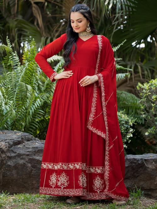 women embroidered long sleeve kurta dupatta set - 21908511 - Standard Image - 0
