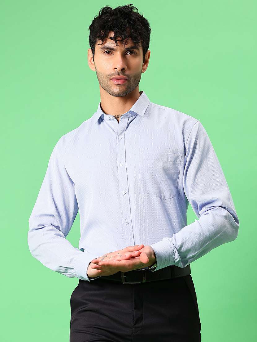 men solid collared long sleeve formal shirt - 21908598 -  Standard Image - 2