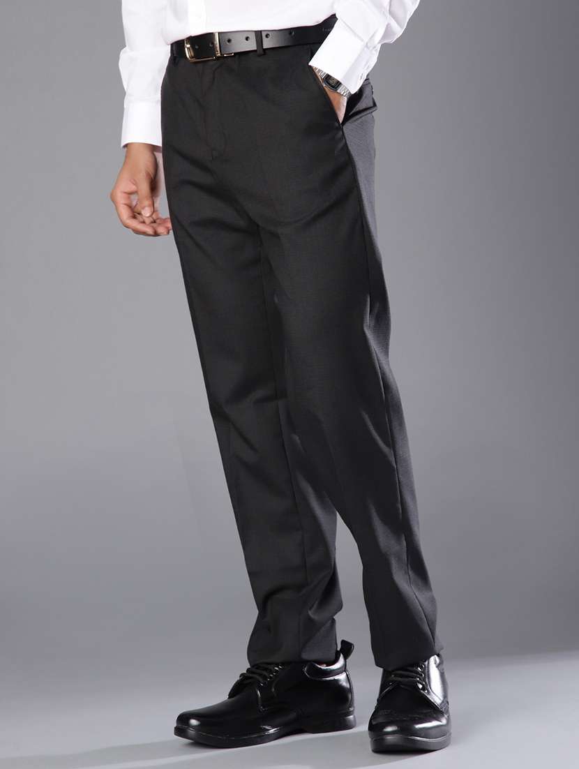 men solid mid rise flat front formal trouser - 21908728 -  Standard Image - 2