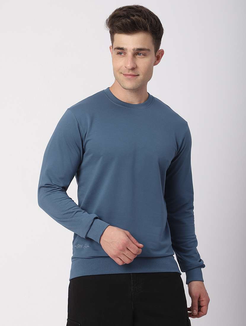 men solid long sleeve regular fit t-shirt